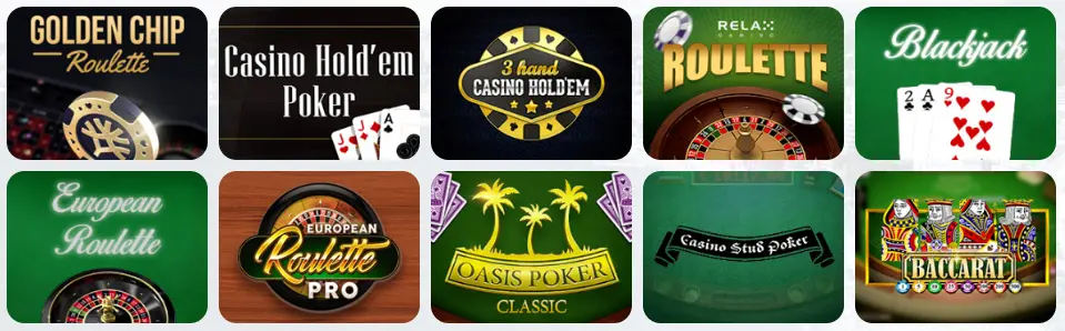 Juegos de mesa en WINCHILE CASINO